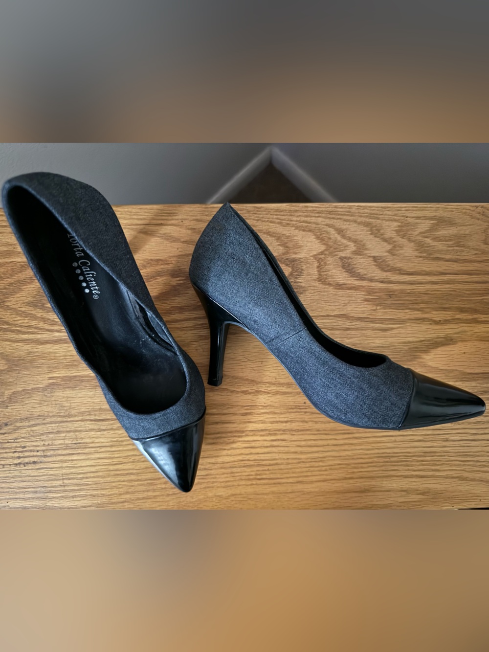 Nina Celeste Charcoal Pointed Toe Heels